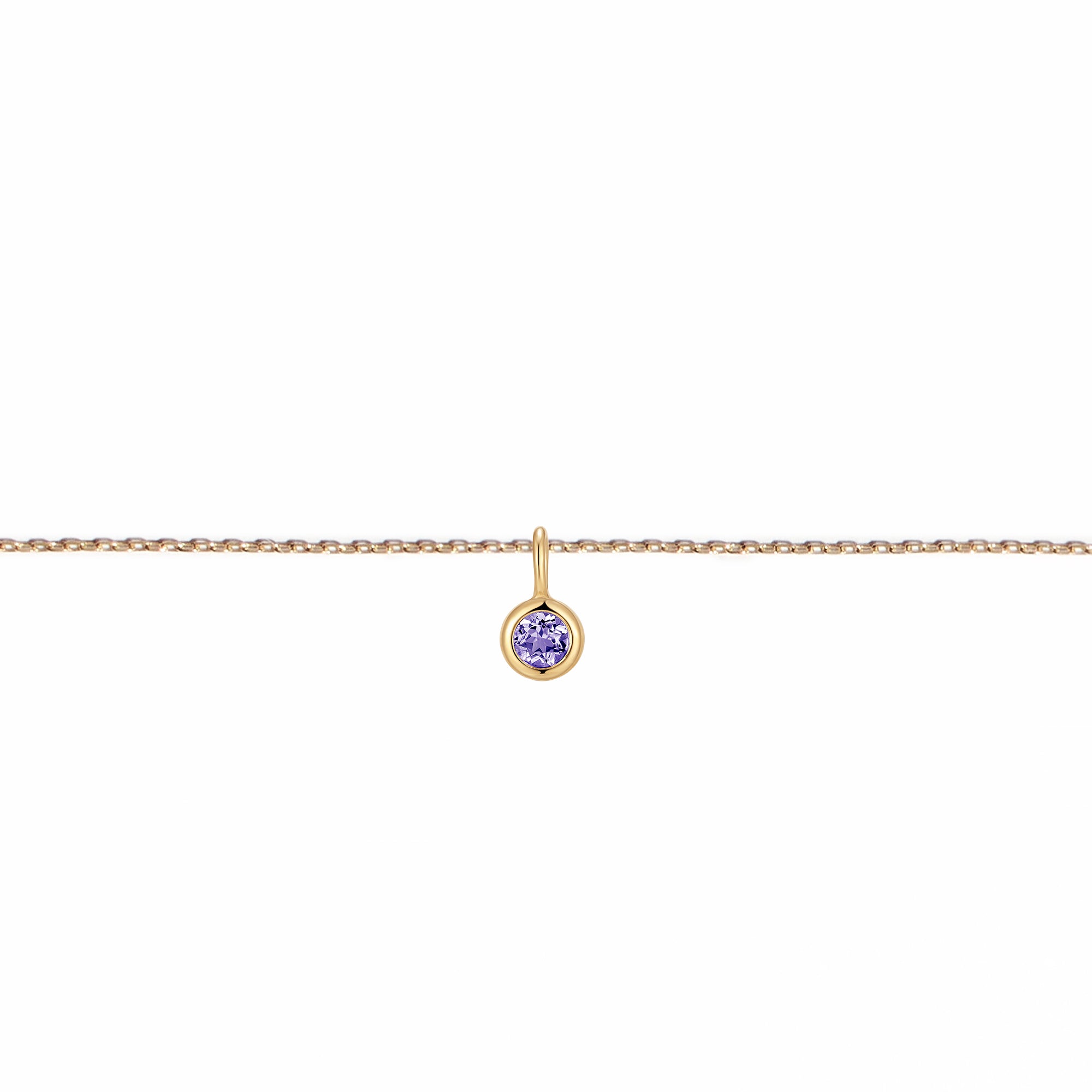 Permanent Bracelet With Birthstone Slider Yellow Gold