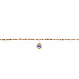Permanent Bracelet With Birthstone Slider Yellow Gold