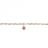 Permanent Bracelet With Birthstone Slider Yellow Gold