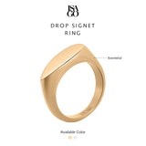 Isago Studio Cincin Wanita Ever Metal Drop Signet Ring
