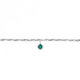 Permanent Bracelet With Birthstone Slider White Gold