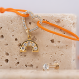 EVERYDAY LUXE BUNDLE Heart Pavé Link Bracelet + Rainbow Arch Pendant + Mini Round Diamond Flatback