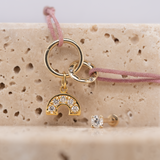 EVERYDAY LUXE BUNDLE Glazed Diamond Link Bracelet + Rainbow Arch Pendant + Mini Round Diamond Flatback