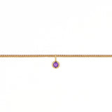 Permanent Bracelet With Birthstone Slider Yellow Gold