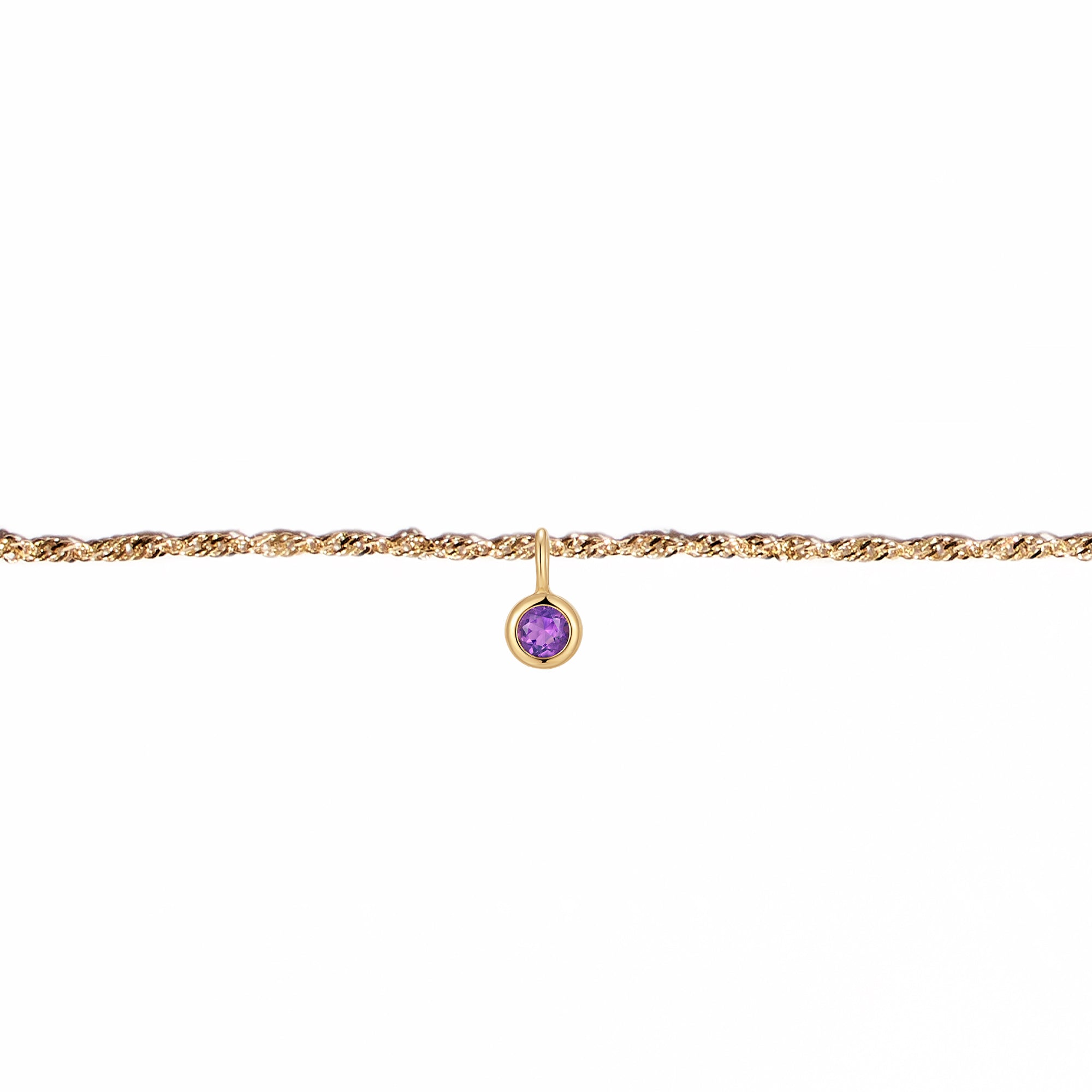 Permanent Bracelet With Birthstone Slider Yellow Gold