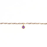 Permanent Bracelet With Birthstone Slider Yellow Gold