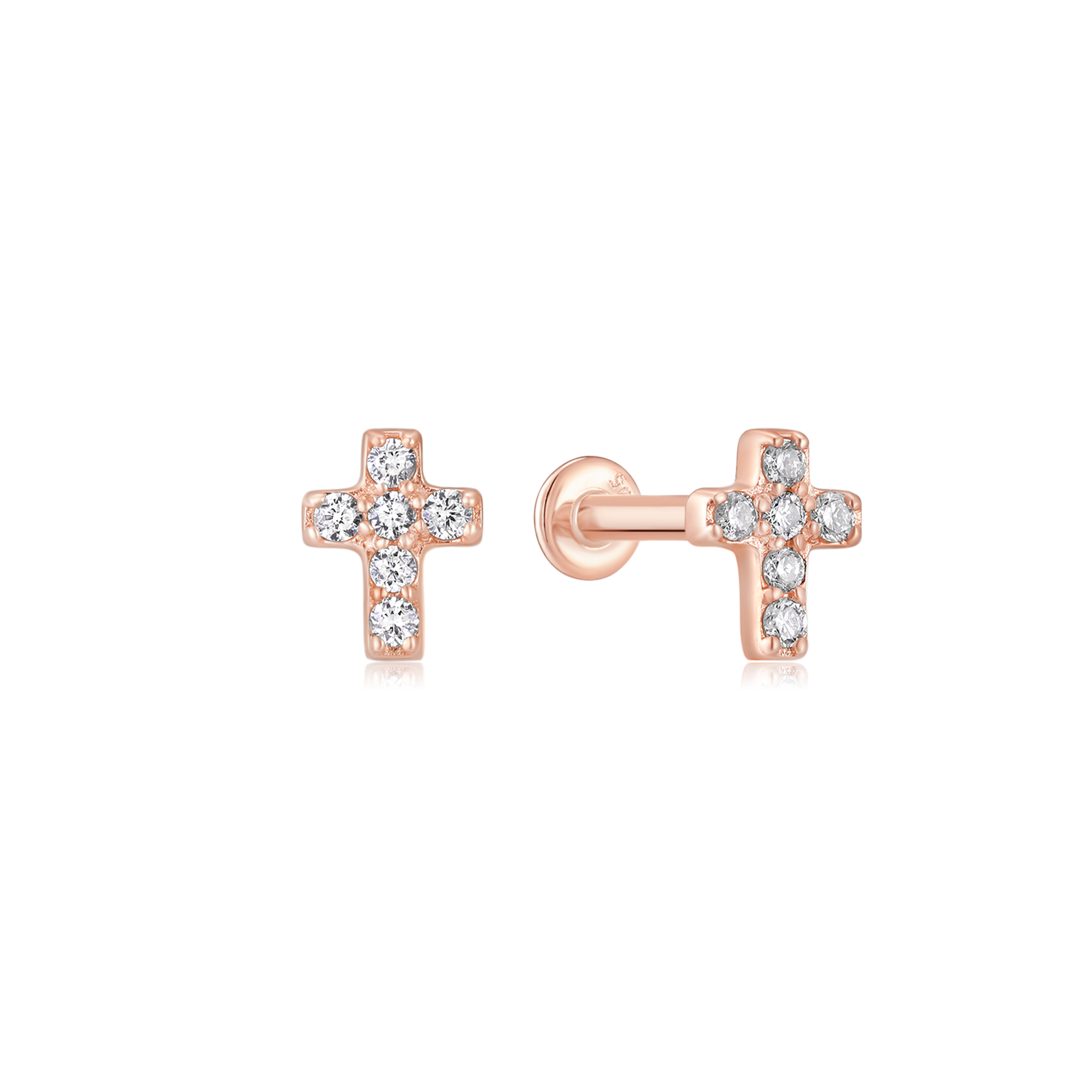 Cross Diamond Flatback Studs