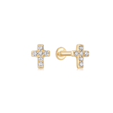 Cross Diamond Flatback Studs