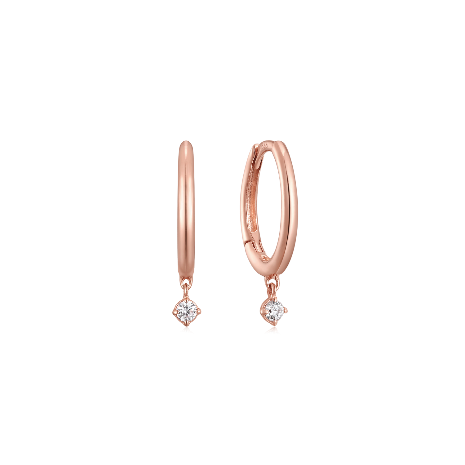 Round Diamond Drop Huggie Hoops – Isago Jewels