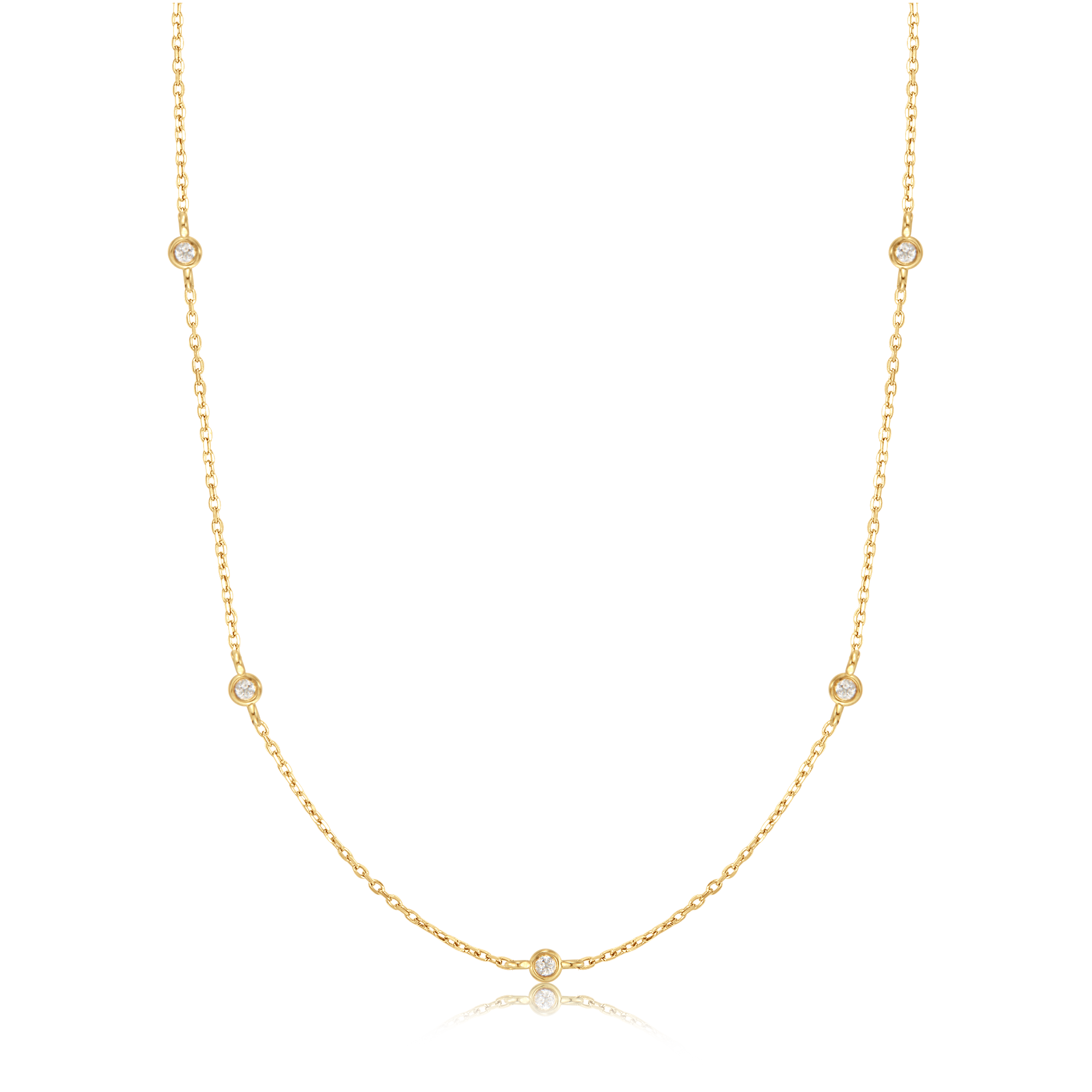 Floating Bezel Diamond Necklace