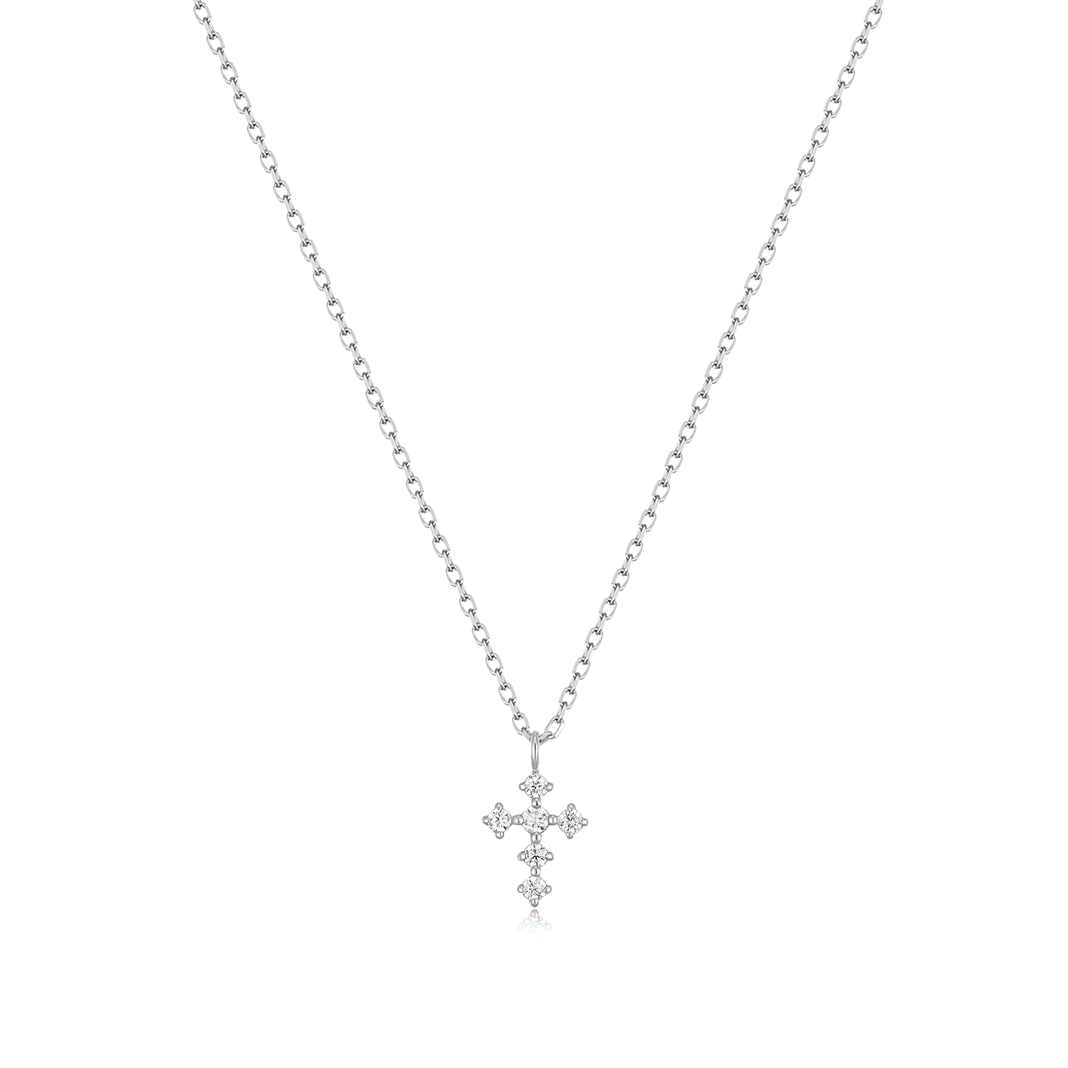 Cross Round Diamond Necklace