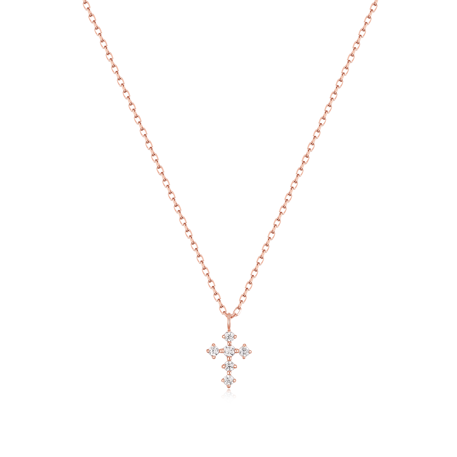 Cross Round Diamond Necklace