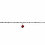 Permanent Bracelet With Birthstone Slider White Gold