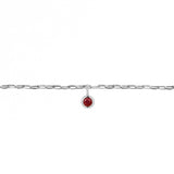 Permanent Bracelet With Birthstone Slider White Gold