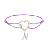 NEW Special Bundle Heart Pave Link Bracelet + Letter Pendant