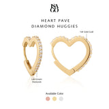 Heart Pavé Huggies