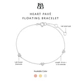 Heart Pavé Floating Bracelet