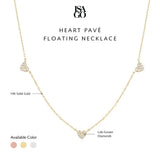 Heart Pavé Floating Necklace