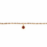 Permanent Bracelet With Birthstone Slider Yellow Gold