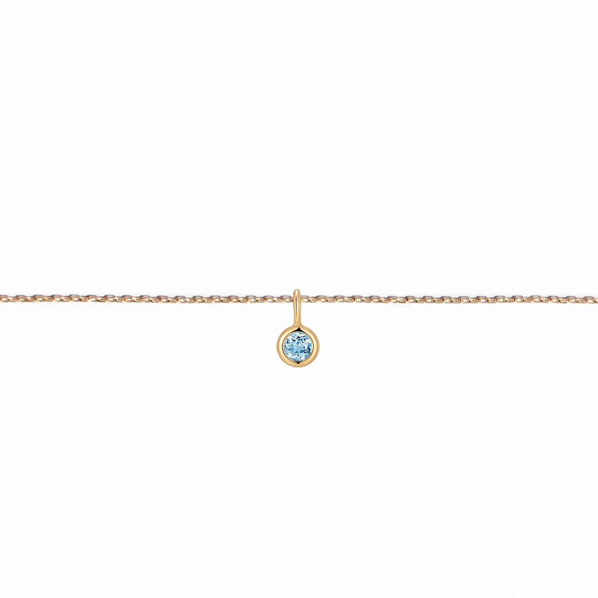 Permanent Bracelet With Birthstone Slider Yellow Gold