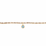 Permanent Bracelet With Birthstone Slider Yellow Gold