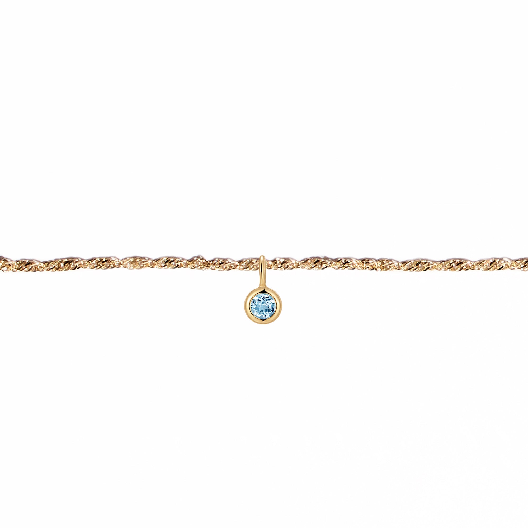 Permanent Bracelet With Birthstone Slider Yellow Gold