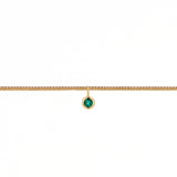 Permanent Bracelet With Birthstone Slider Yellow Gold