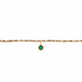 Permanent Bracelet With Birthstone Slider Yellow Gold