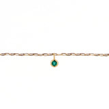 Permanent Bracelet With Birthstone Slider Yellow Gold