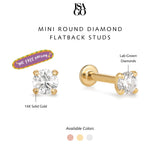 Mini Round Diamond Flatback Studs