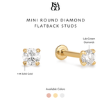 Mini Round Diamond Flatback Studs