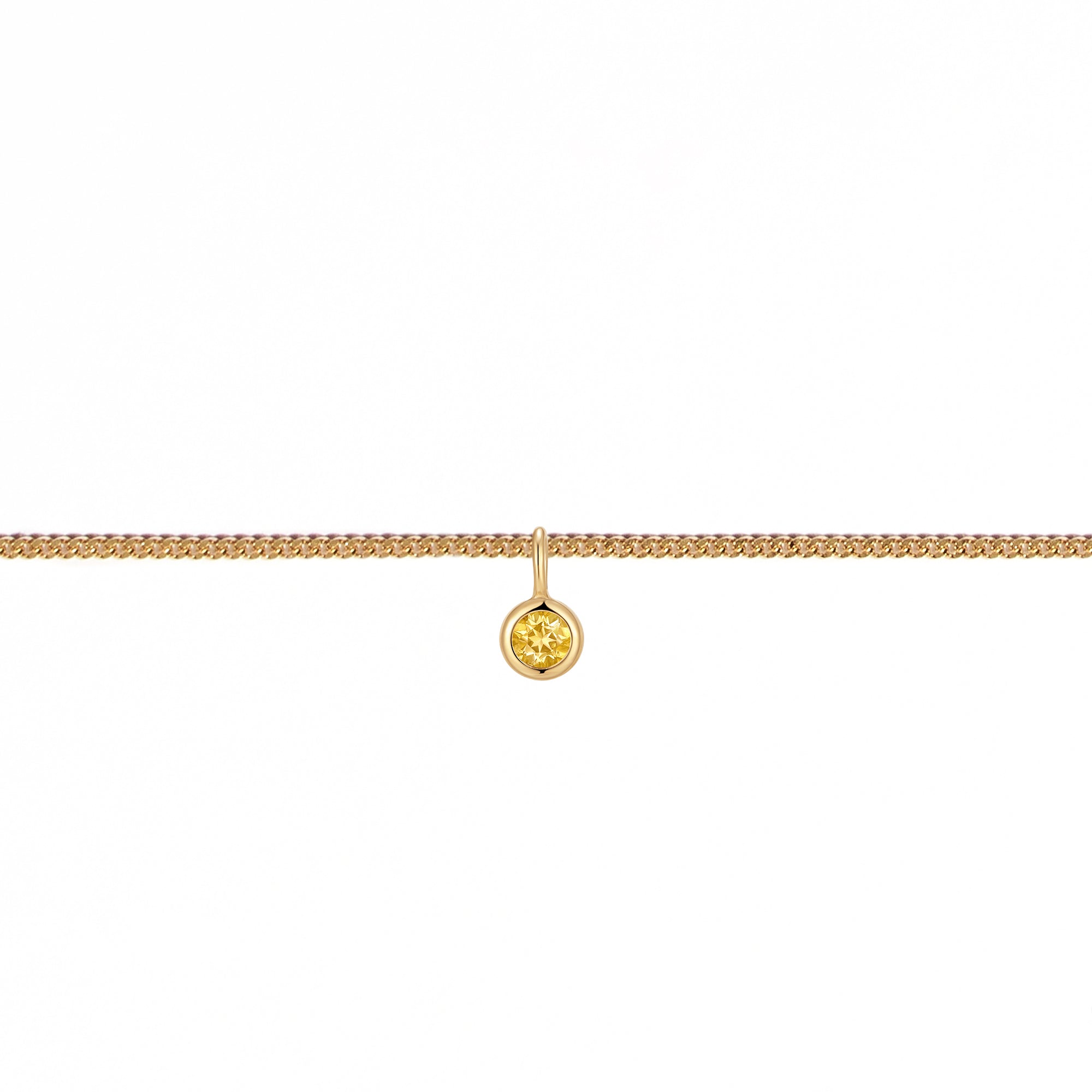 Permanent Bracelet With Birthstone Slider Yellow Gold