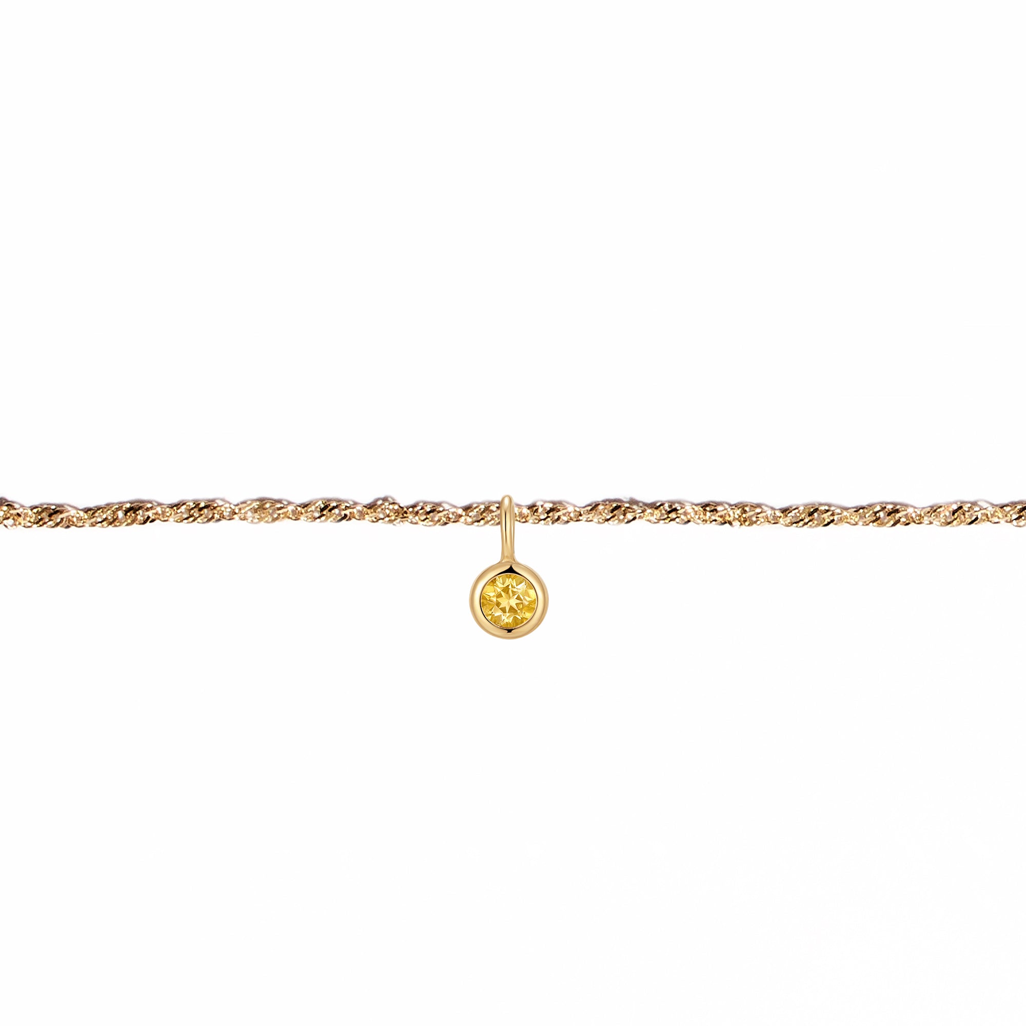 Permanent Bracelet With Birthstone Slider Yellow Gold