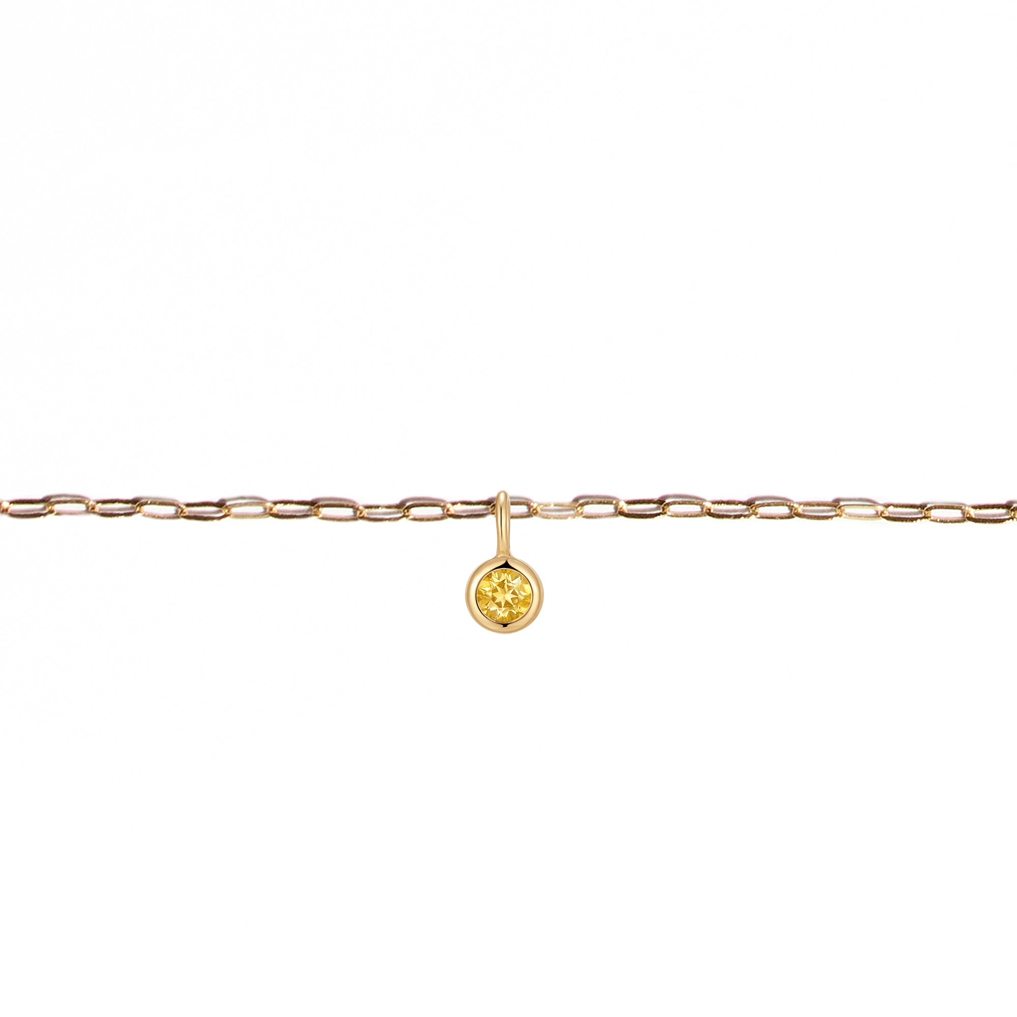 Permanent Bracelet With Birthstone Slider Yellow Gold