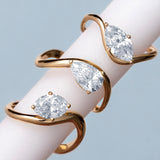 ISAGO Cincin Wanita Marquise Infini  Solitaire Lab Diamond Ring 14K Gold