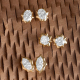 Isago Anting Berlian Wanita Sol Marquise Studs Solitaire Earrings Emas 14K - IGI Certified