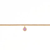 Permanent Bracelet With Birthstone Slider Yellow Gold
