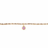 Permanent Bracelet With Birthstone Slider Yellow Gold