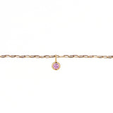 Permanent Bracelet With Birthstone Slider Yellow Gold