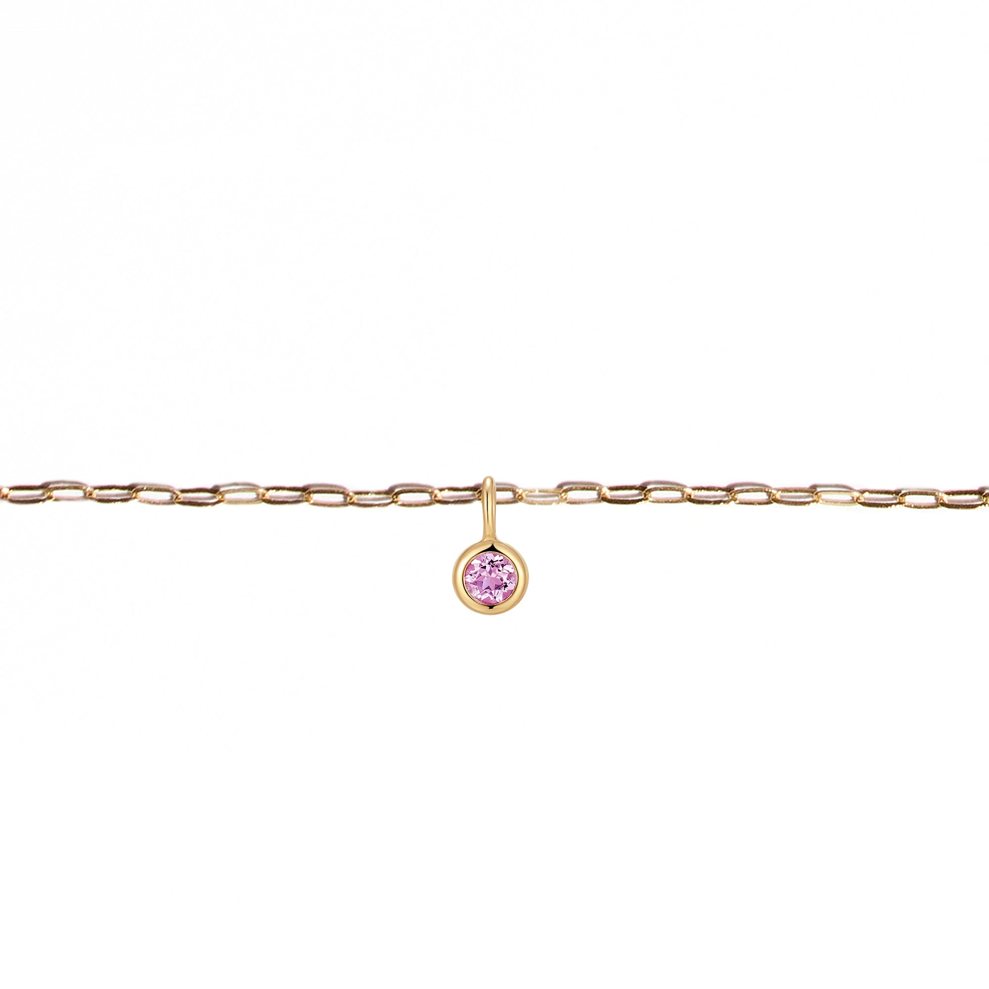 Permanent Bracelet With Birthstone Slider Yellow Gold