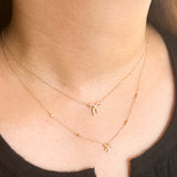 Pave Bow Yard Necklace