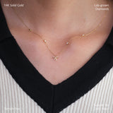 Pave Bow Yard Necklace