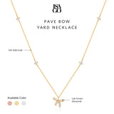 Pave Bow Yard Necklace