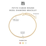 Petite Cuban Round Bezel Diamond Bracelet