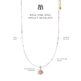 Isago Archive Kalung Wanita Rosa Pink Opal Amulet Necklace