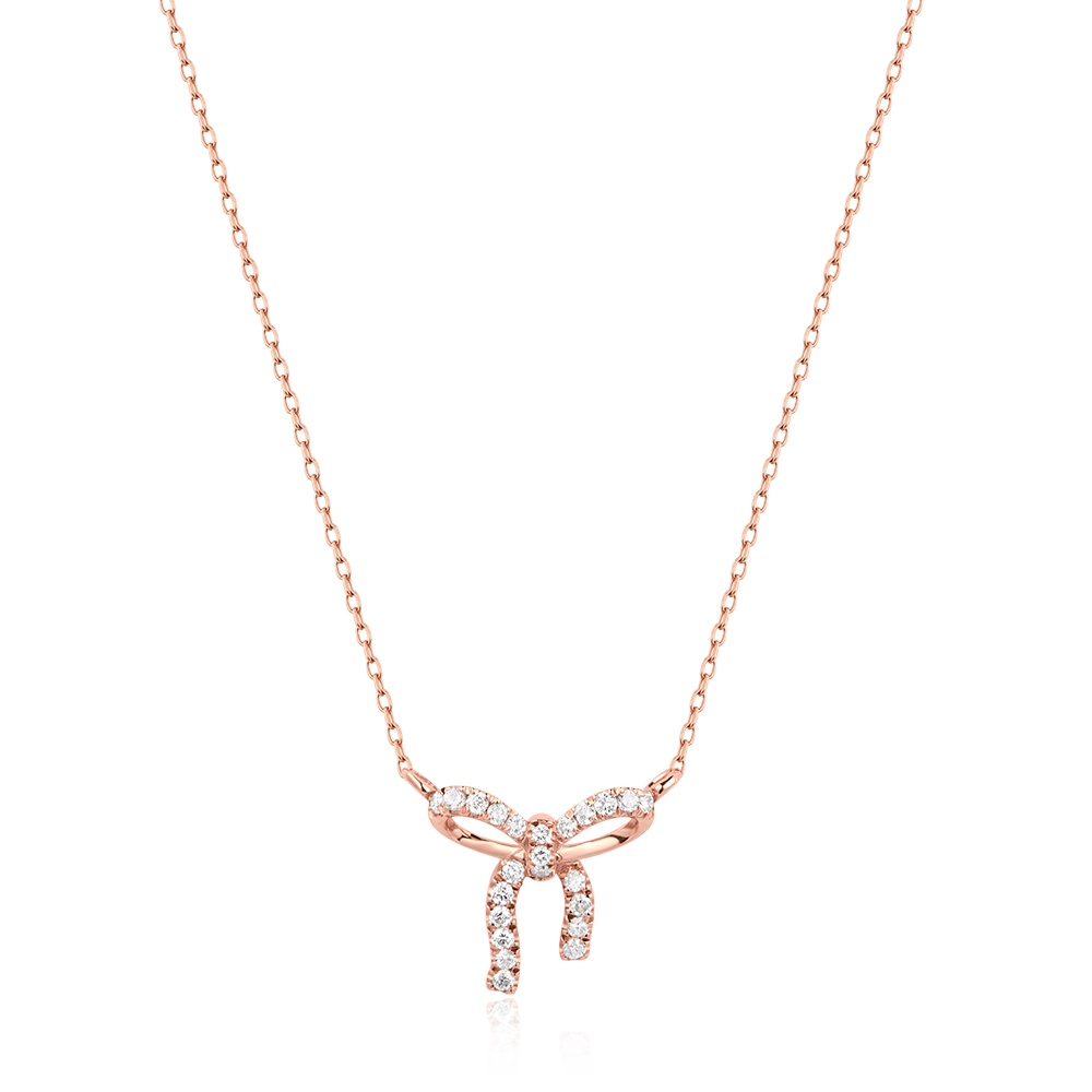 Pave Bow Necklace