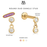 Round Duo Dangle Stud