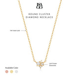 Round Cluster Diamond Necklace