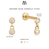 Round Duo Dangle Stud