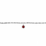 Permanent Bracelet With Birthstone Slider White Gold